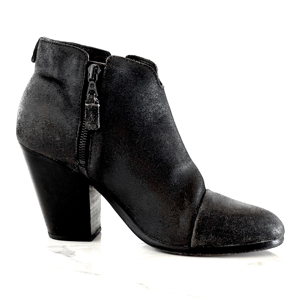 rag & bone Margot Rough Out Leather Bootie 9 / 39 Black